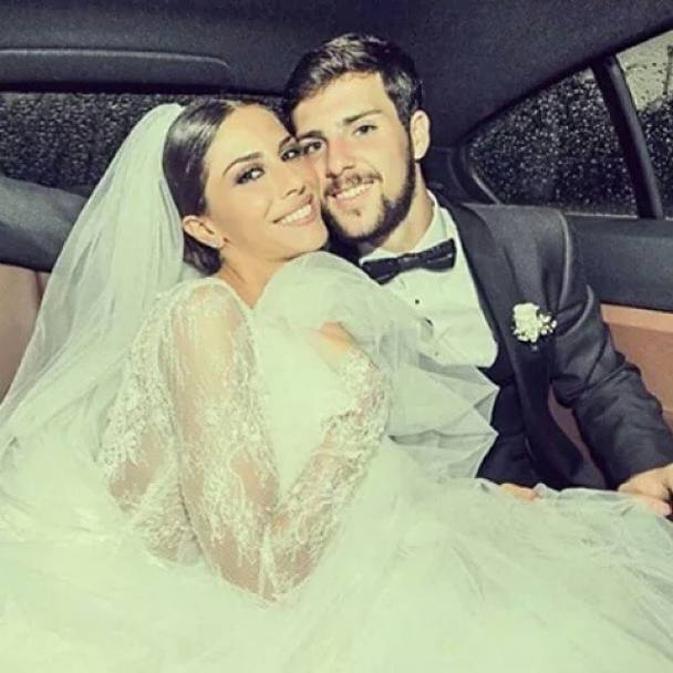 Il giorno delle nozze. Ludovica e Mattia sono stati fidanzati un paio d&#39;anni, prima di dire il fatidico s ad Ascoli Piceno, citt natale dell&#39;attaccante della Roma e della Nazionale (Instagram)